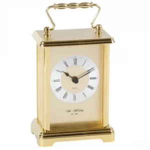 WILLIAM WIDDOP Golden Aluminium Carriage Clock