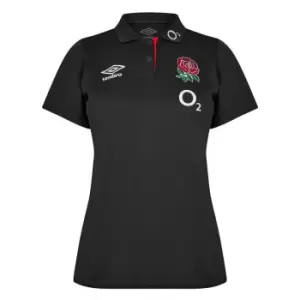 Umbro England Poly Polo Shirt Womens - Black