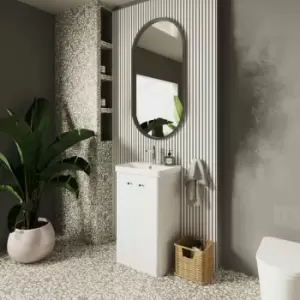 Nuie - Core Floor Standing 2-Door Vanity Unit with Thin Edge Basin 500mm Wide - Gloss White