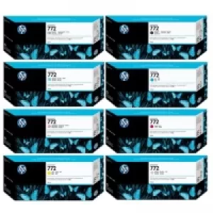 HP 772 Black and Colour Ink Cartridges