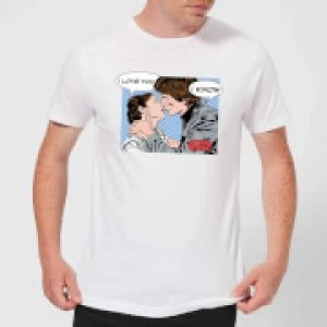 Star Wars Leia Han Solo Love Mens T-Shirt - White - S