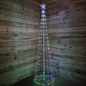 8ft (2.5m) LED Maypole Christmas Tree with Remote Control in Red, Green and Blue