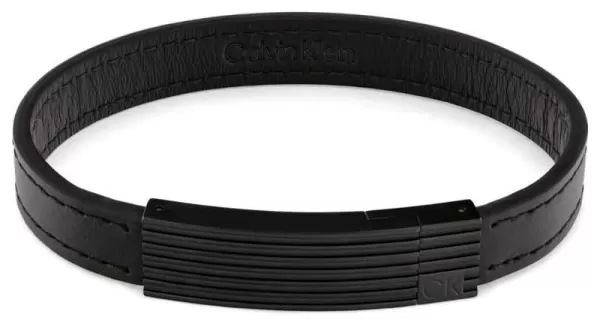 Calvin Klein 35000270 Mens Bracelet Black Leather Black Jewellery