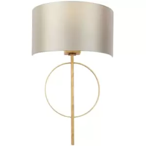 Merano Trento Wall Lamp Antique Gold Leaf & Mink Satin Fabric