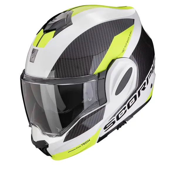 Scorpion Exo-Tech Evo Team White-Neon Yellow Modular Helmet M