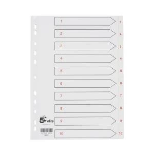 Elite A4 Premium Index White Tabs Polypropylene 1 10 White 940275