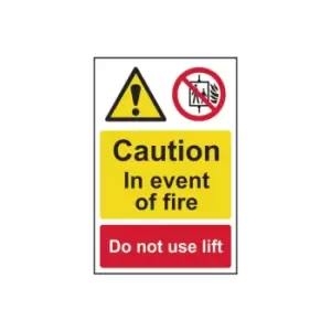 Scan Caution Event of Fire Do Not Use Lift - PVC Sign 200 x 300mm