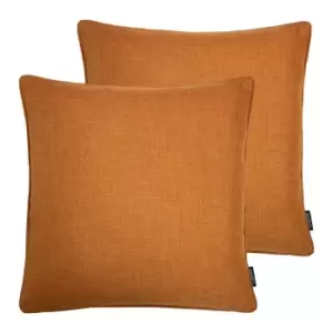 Paoletti Twilight Twin Pack Polyester Filled Cushions Burnt Orange