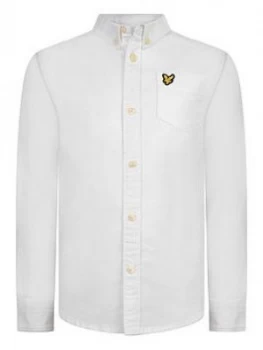 Lyle & Scott Boys Classic Long Sleeve Oxford Shirt - White, Size 10-11 Years