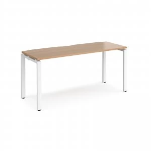 Adapt II Single Desk 1600mm x 600mm - White Frame Beech top