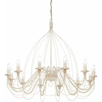 Ideal Lux Corte - 12 Light Chandelier Antique White Finish, E14