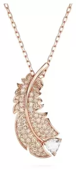 Swarovski 5663483 Nice Feather Pendant Necklace Rose Gold- Jewellery