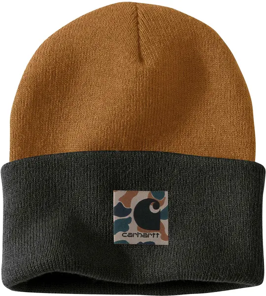 Carhartt Knit Camo Patch Beanie, brown