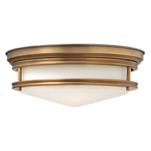 3 Light Semi Flush Ceiling Light Brushed Bronze, E27