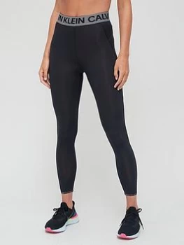 Calvin Klein Performance Logo 7/8 Length Leggings - Black, Size S, Women