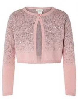 Monsoon Girls S.E.W. Sequin Knit Bolero - Pink, Size Age: 5-6 Years, Women