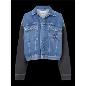 Calvin Klein Jeans Extrm Oversize Crop Denim Jacket - Blue