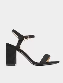 Yours Block Heel Sandal - Black, Size Eee, Women