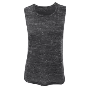 Bella Ladies/Womens Flowy Scoop Muscle Tee / Sleeveless Vest Top (M) (Black Marble)