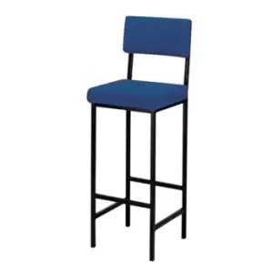 High Stool with Black Fabric Padded Seat & Back Support - height 760mm