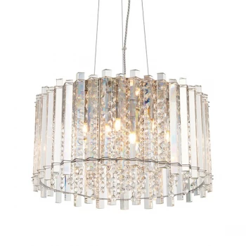 Vogue Crystal Armoury Integrated LED Pendant Fitting 52cm Chrome