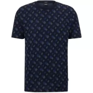 BOSS Tiburt Monogram T-Shirt - Blue