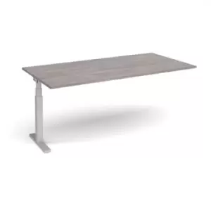 Elev8 Touch boardroom table add on unit 2000mm x 1000mm - silver frame and grey oak top