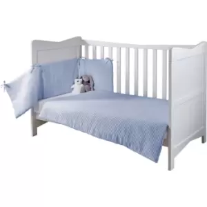 Waffle Cot/Cot Bed Quilt & Bumper Bedding Set - Blue - Blue - Clair De Lune