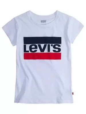 Levis Girls Short Sleeve Sportswear Logo T-Shirt, White, Size Age: 2 Years, Women