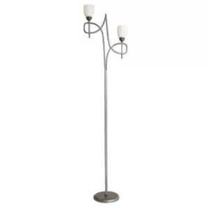 San Marino Floor Lamp In-Line Dimmer 2 Light E14 Tex/Pewter, NOT LED/CFL Compatible