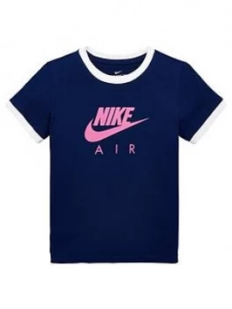 Nike Sportswear Air Older Girls Ringer T-Shirt - Blue