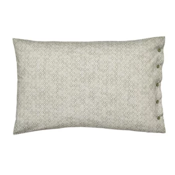 Bedeck of Belfast Yuna Standard Pillowcase Pairs - Sage/White