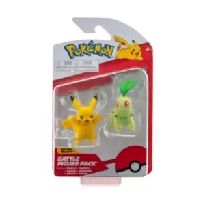 Pokemon 2" Battle Figure Pack - Chikorita & Pikachu