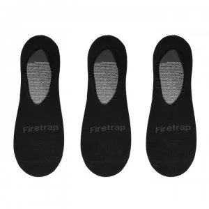 Firetrap Invisible 3 Pack Socks Mens - Black