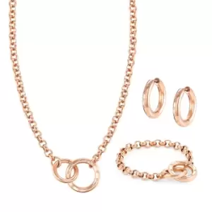 Nomination Infinito Rose Gold Plated Interlocking Rings Jewellery Set