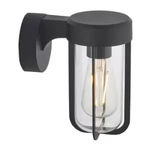 Merano Benevento Outdoor Wall Lamp Matt Black Finish & Clear Glass IP44