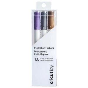 Cricut Joy Metallic Marker Pen Set Violet, Silver, Copper Set of 3