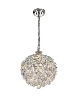 Coniston Ceiling Pendant, 3 Light E14, Polished Chrome, Crystal