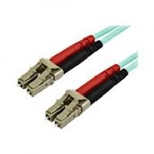 StarTech.com 10m OM4 LC Multimode Duplex Fiber Optic Patch Cable Aqua