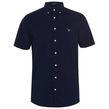 Gant Short Sleeve Broadcloth Shirt - Blue