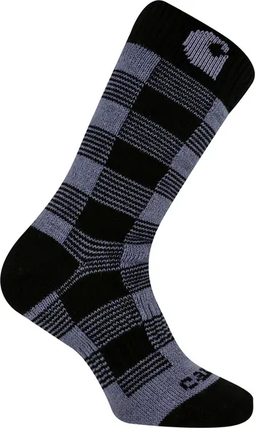 Carhartt Thermal Plaid Crew Ladies Socks, black-blue, Size M for Women