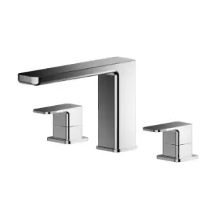 Nuie Windon Deck Mounted 3 Tap Hole Bath Filler - Chrome