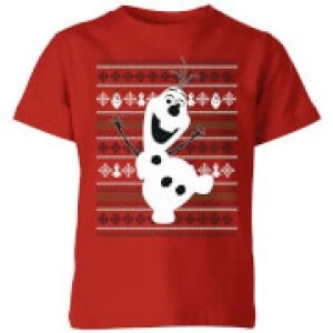 Disney Frozen Olaf Dancing Kids Christmas T-Shirt - Red - 9-10 Years