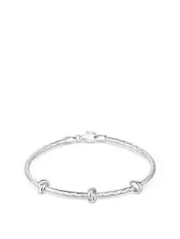 Simply Silver Sterling Silver 925 Polished Knot Bangle Bracelet, One Colour, Women