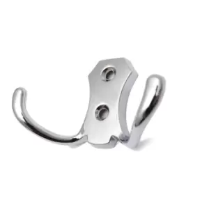 GTV Small Double Coat Hanger Hook Door Wall Bath BK24 Model - Colour Chrome, Pac