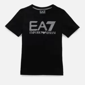 EA7 Boys' Train Visibility Large Logo T-Shirt - Black - 14 Years