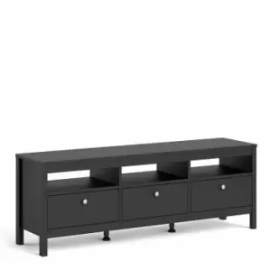 Madrid TV Unit with 3 Drawers, black