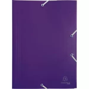 Uni-Economy Elasticated 3 Flap Folder PP A4, Purple, Pack of 30