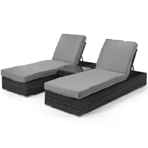 Maze Rattan Orlando Sunlounger Set Grey