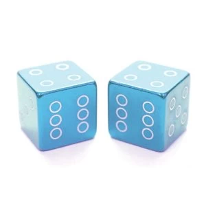 ETC Dice Valve Caps Schraeder Unit Of Sale: PAIR Blue